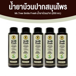 น้ำยาบ้วนปาก Smile Fresh สมุนไพร 100% อ่อนโยนไม่แสบปาก ขนาด 250 ml. จำนวน 5 ขวด