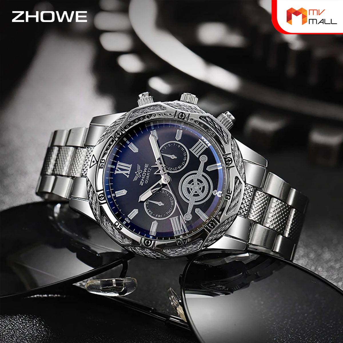 Zhowe นาฬิกาข้อมือสายเหล็ก รุ่น Classic สี Gold + สี Silver - Image 4