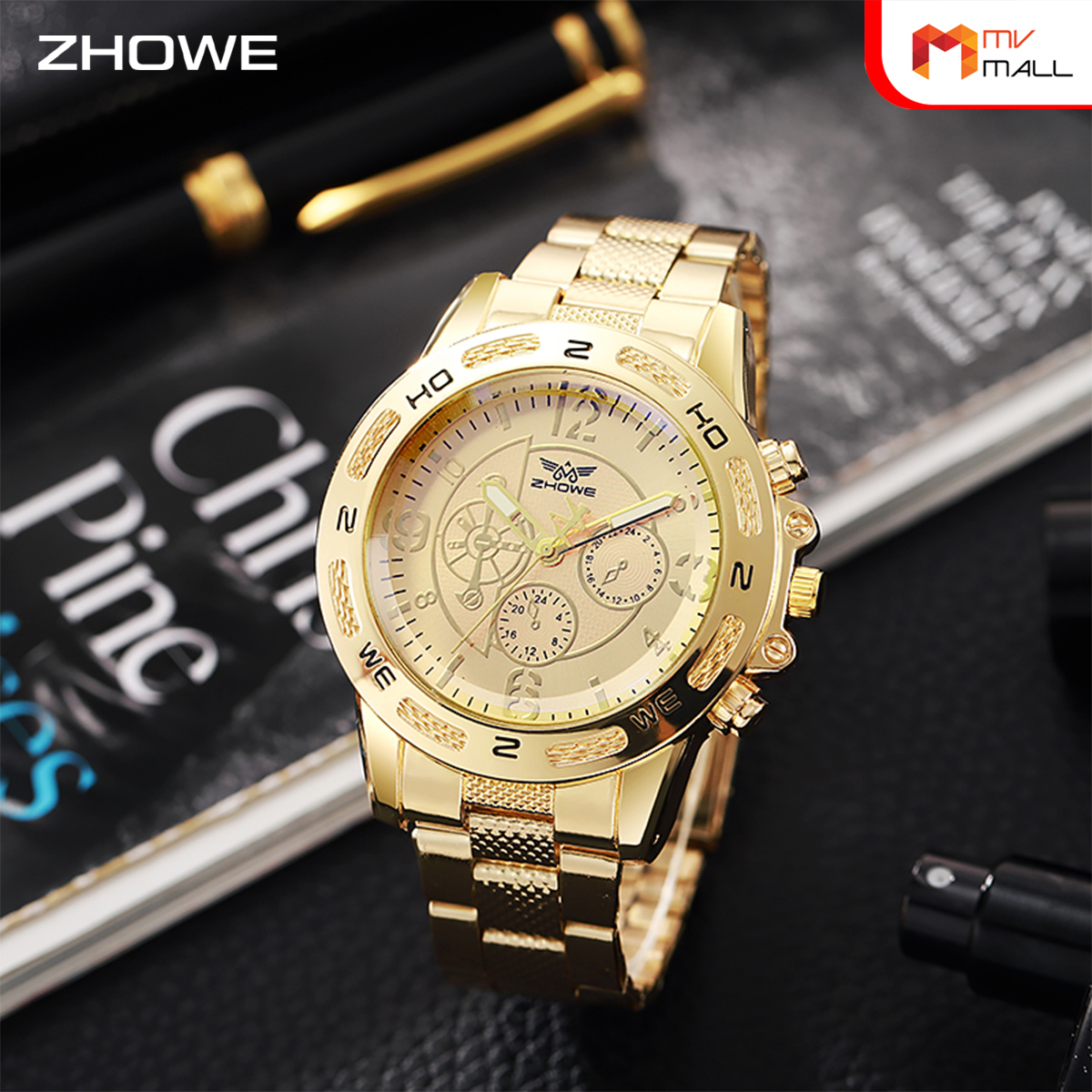 Zhowe นาฬิกาข้อมือสายเหล็ก รุ่น Classic สี Gold + สี Silver - Image 5