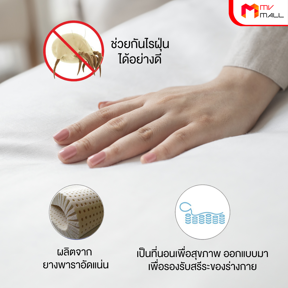 ช้างไทย ที่นอนยางพาราอัดเอนกประสงค์แบบพับได้ 4 ตอน ขนาด 3 ฟุต - Image 5