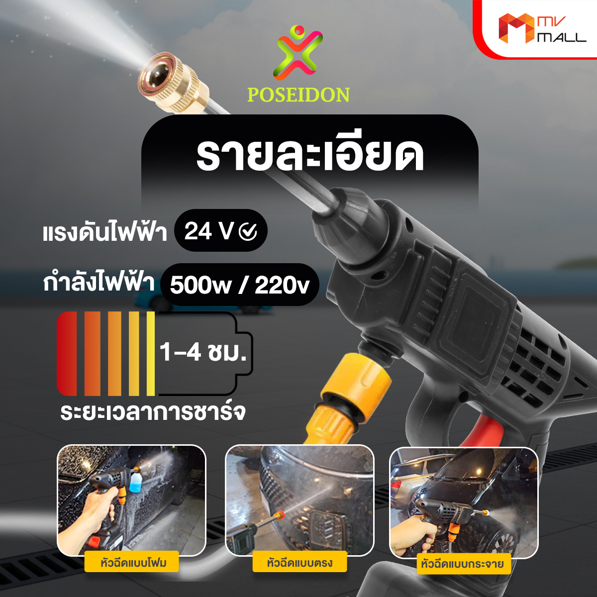 Poseidon ปืนฉีดน้ำแรงดันสูงไร้สาย - Image 4