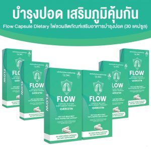 Flow ช่วยบำรุงปอดให้แข็งแรง เสริมสร้างระบบภูมิคุ้มกัน ขนาด 30 แคปซูล จำนวน 6 กล่อง