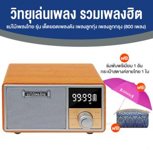 วิทยุแม่ไม้เพลงไทย รุ่น เด็ดยอดเพลงดัง วิทยุพกพา เพลงลูกทุ่ง ลูกกรุง 800 เพลง