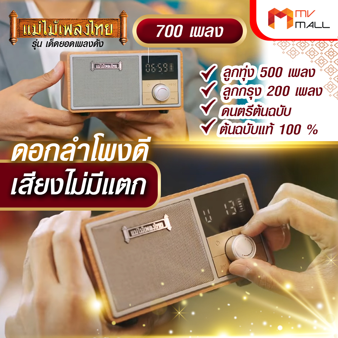 วิทยุแม่ไม้เพลงไทย รุ่น เด็ดยอดเพลงดัง วิทยุพกพา เพลงลูกทุ่ง ลูกกรุง 800 เพลง - Image 5