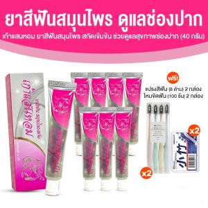 เก้าแสนหอม ยาสีฟันสมุนไพรสกัดเข้มข้น ปากสะอาด หอมสดชื่น ขนาด 40 กรัม จำนวน 8 หลอด