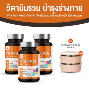 วิตามินรวมผู้สูงอายุ Vita Fam (ไวต้า แฟม) อาหารเสริมรวมวิตามินและแร่ธาตุ 20 ชนิด ขนาด 30 แคปซูล จำนวน 4 กระปุก