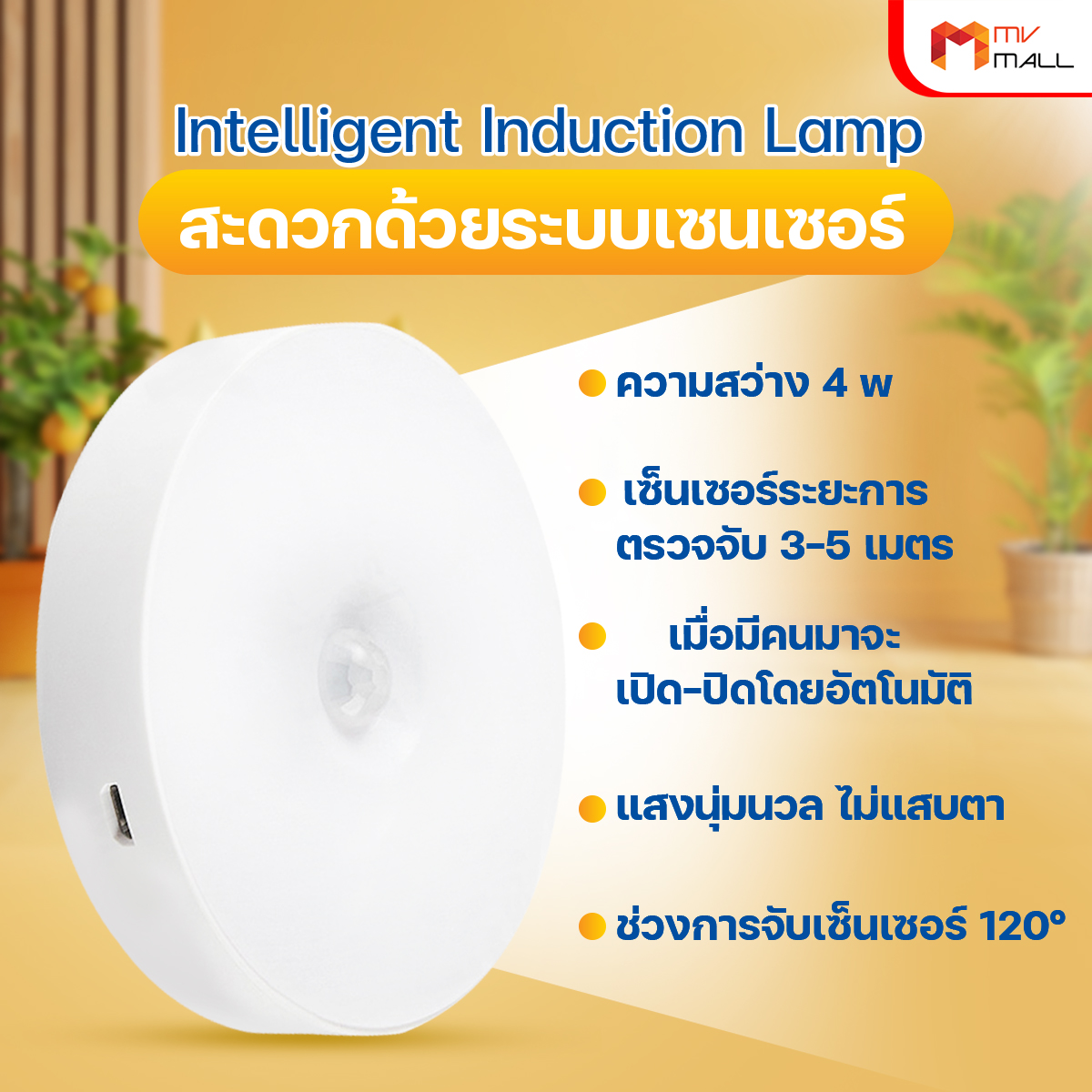 ไฟเซ็นเซอร์ LED ติดผนัง ไฟเปิดปิดออโต้ จำนวน 2 อัน - Image 4
