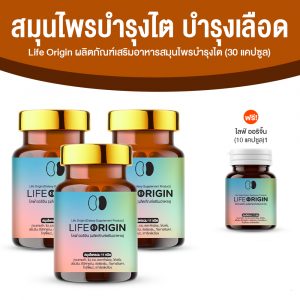 ไลฟ์ ออริจิ้น (Life Origin) สมุนไพรบำรุงไต บำรุงหัวใจ บำรุงเลือด ขนาด 30 แคปซูล จำนวน 3 กระปุก