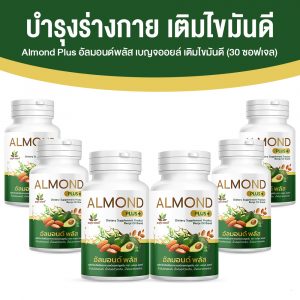 เบญจออยล์ อัลมอนด์ พลัส (Almond Plus+) เพิ่มไขมันดี เสริมภูมิร่างกาย ขนาด 30 แคปซูล จำนวน 6 กระปุก
