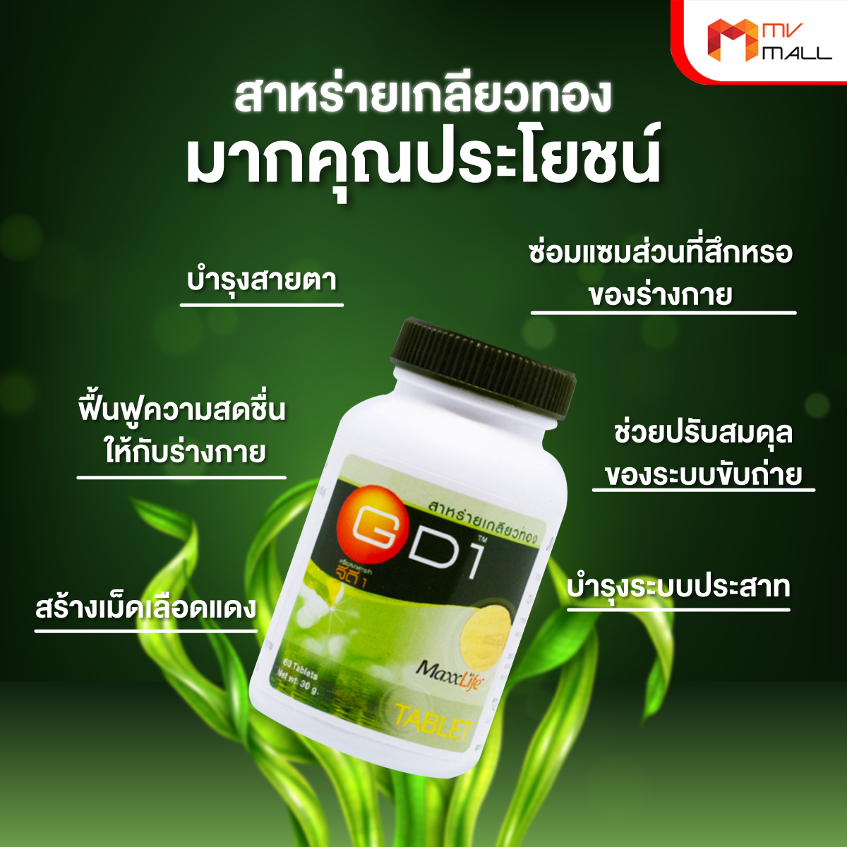 MAXXLIFE สาหร่ายเกลียวทอง ช่วยเติมเต็มสารอาหาร ปรับสมดุลร่างกาย ระบบประสาทและสมอง ขนาด 60 เม็ด จำนวน 1 กระปุก - Image 4